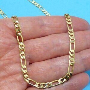 Beautiful XP gold plated figaro necklace 22" jewelry